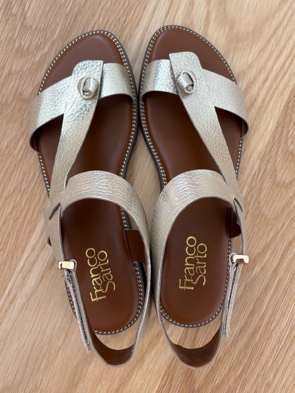 Franco Sarto L-Glenni Gold Sandals - Picture 3 of 8